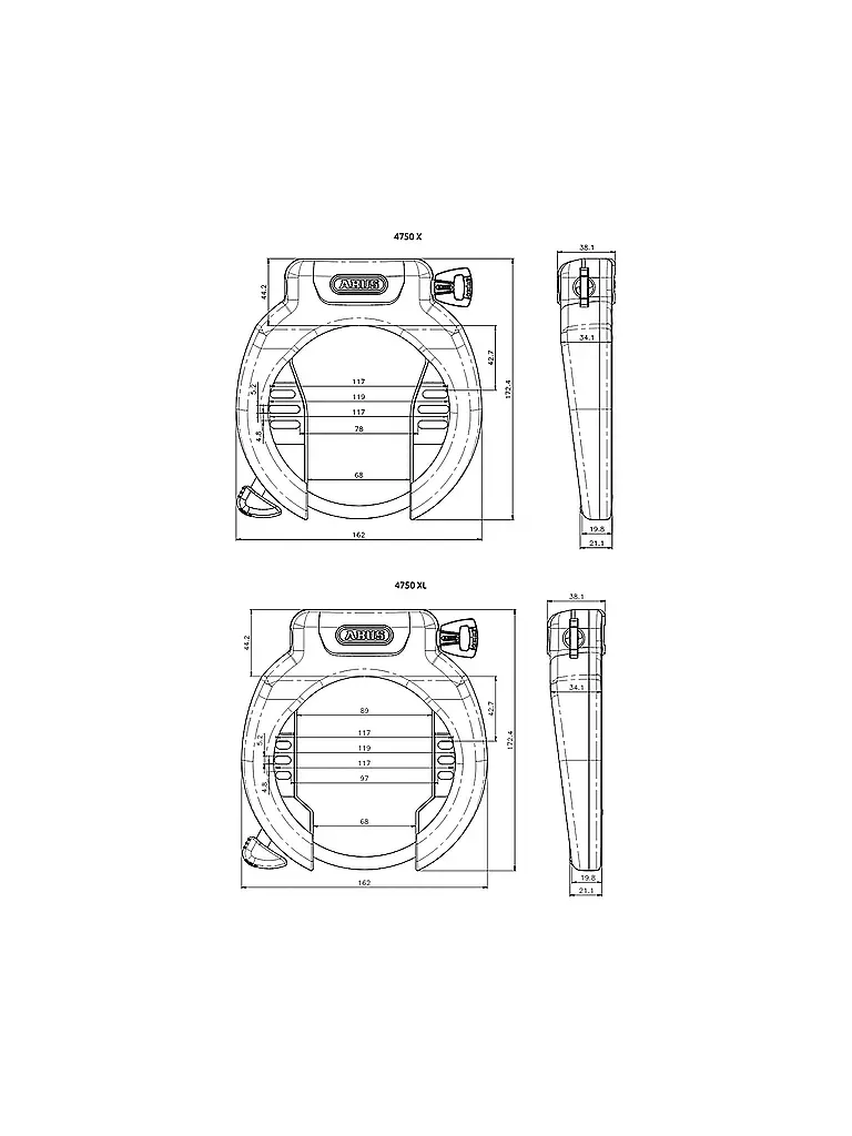 ABUS | Lucchetto da telaio per bici Pro Amparo 4750 XL R | 