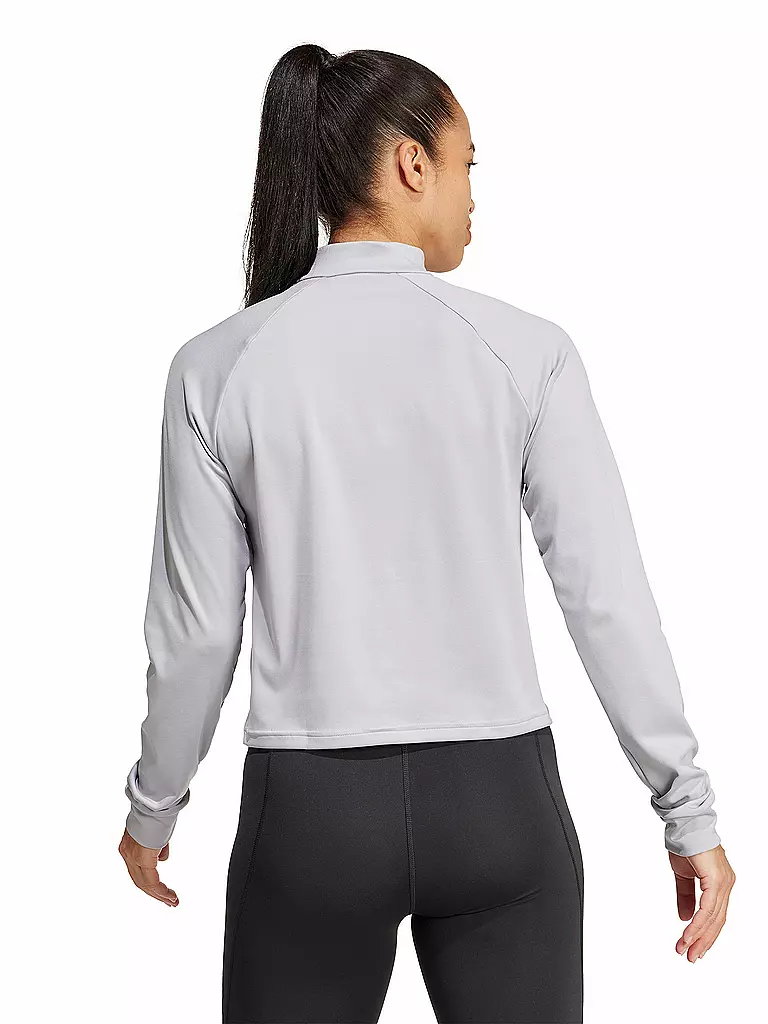 ADIDAS | Damen Fitness Zipshirt Train Essentials Minimal Branding 1/4-Zip  | Grigio