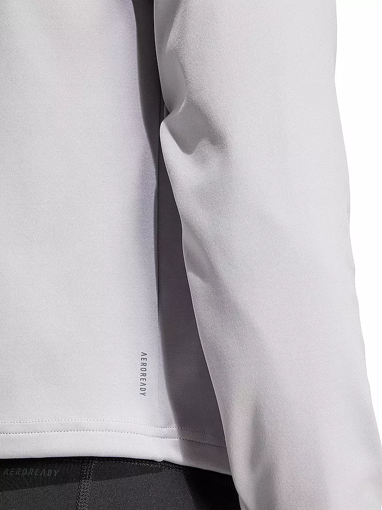 ADIDAS | Damen Fitness Zipshirt Train Essentials Minimal Branding 1/4-Zip  | Grigio