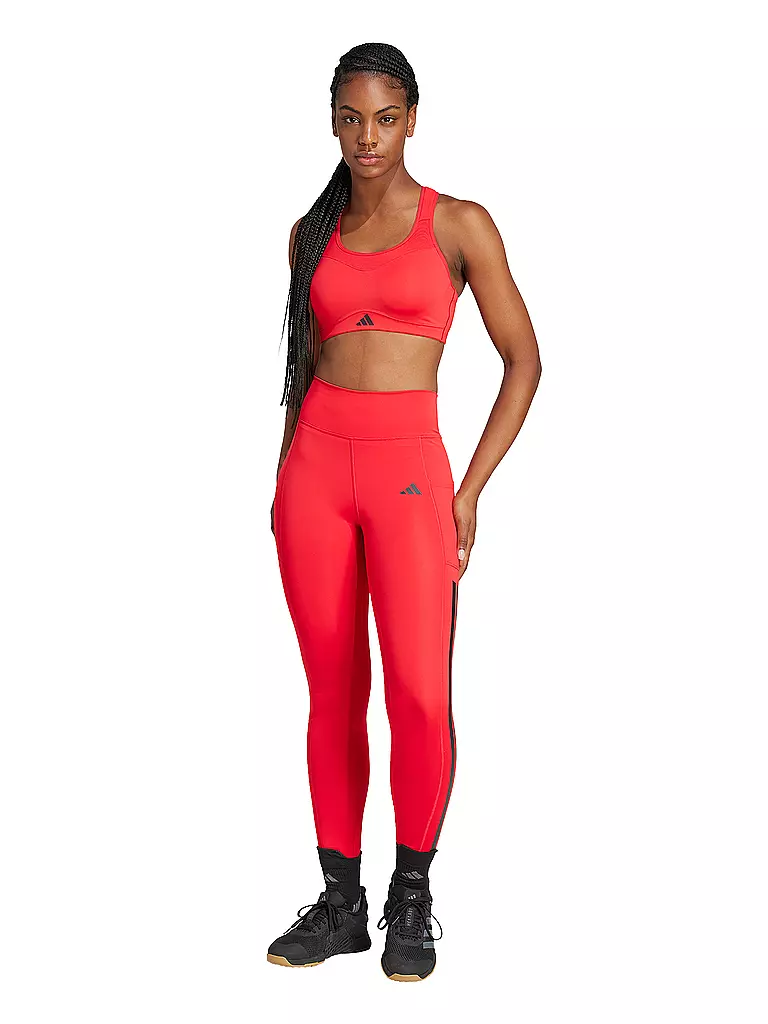 ADIDAS | Damen Fitnesstight Opt 3S | Rosso