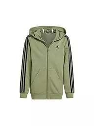 ADIDAS | Felpa con cappuccio da bambino Essentials 3-Stripes in pile | Oliva