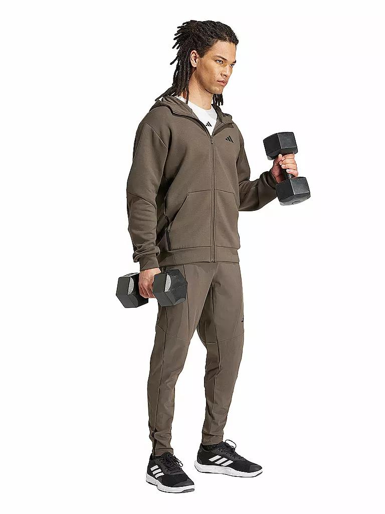 ADIDAS | Felpa con cappuccio da uomo Designed for Training | Marrone