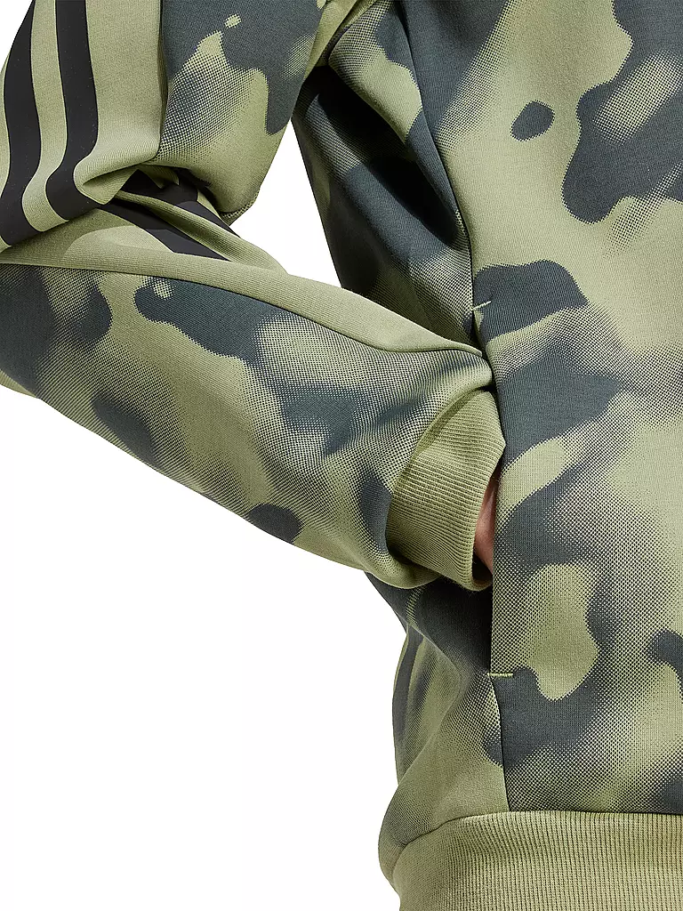 ADIDAS | Felpa con cappuccio da uomo Future Icons con stampa allover a 3 strisce | Oliva