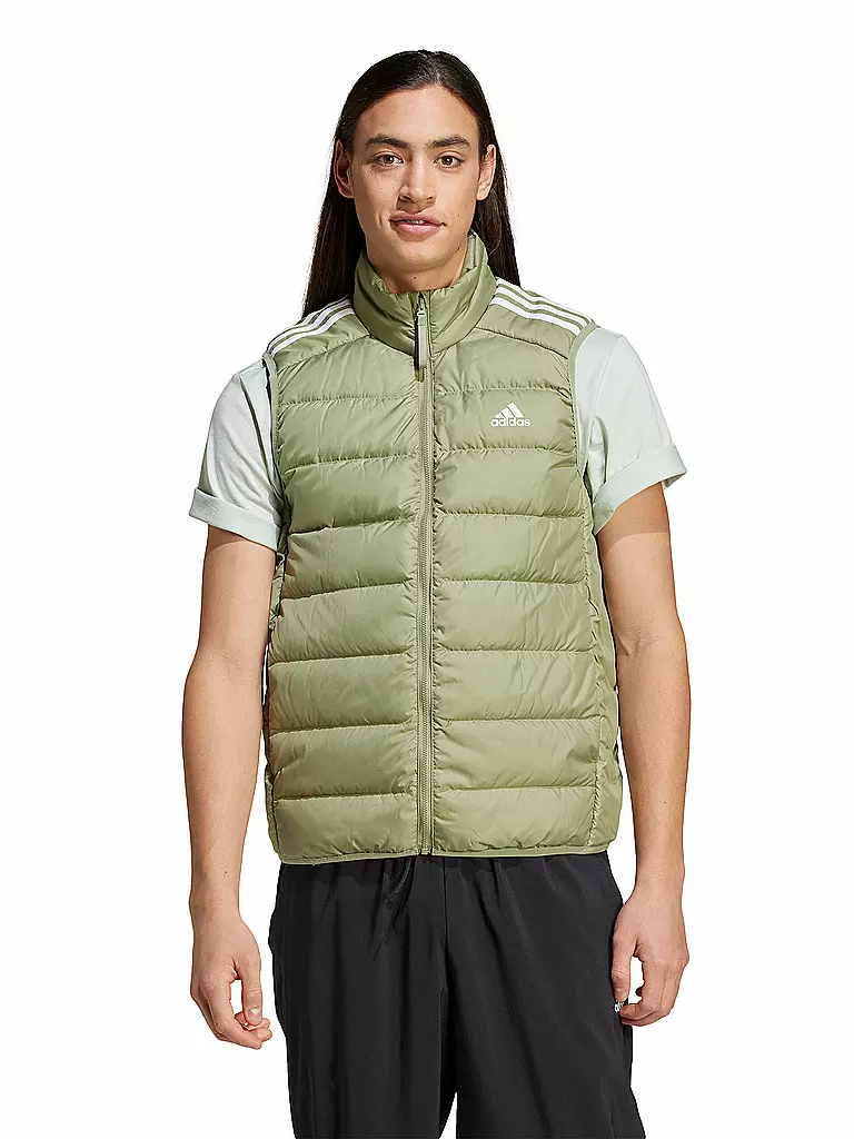 ADIDAS | Gilet imbottito da uomo Essentials 3-Stripes Light | Oliva