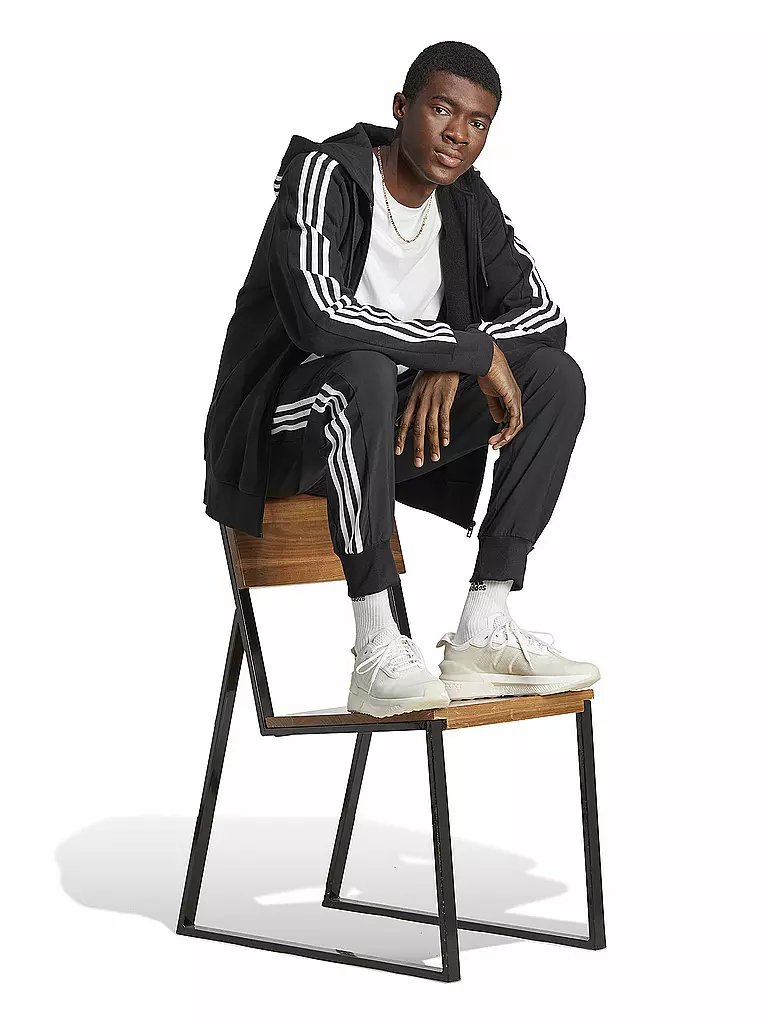 ADIDAS | Herren Kapuzenjacke Essentials French Terry 3-Streifen | Nero