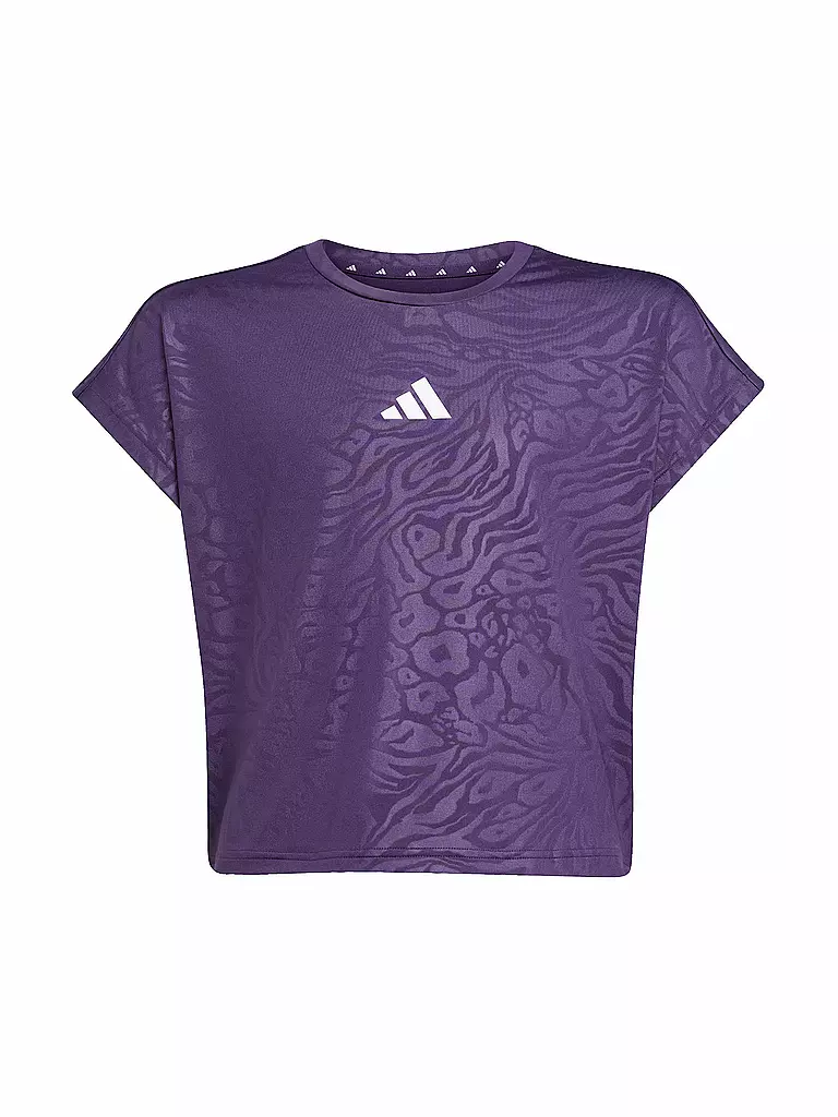 ADIDAS | Maglietta fitness crop da ragazza All Sports con stampa animalier | Lilla