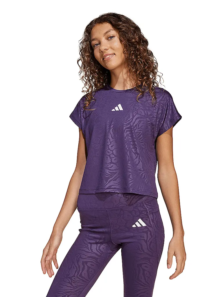 ADIDAS | Maglietta fitness crop da ragazza All Sports con stampa animalier |