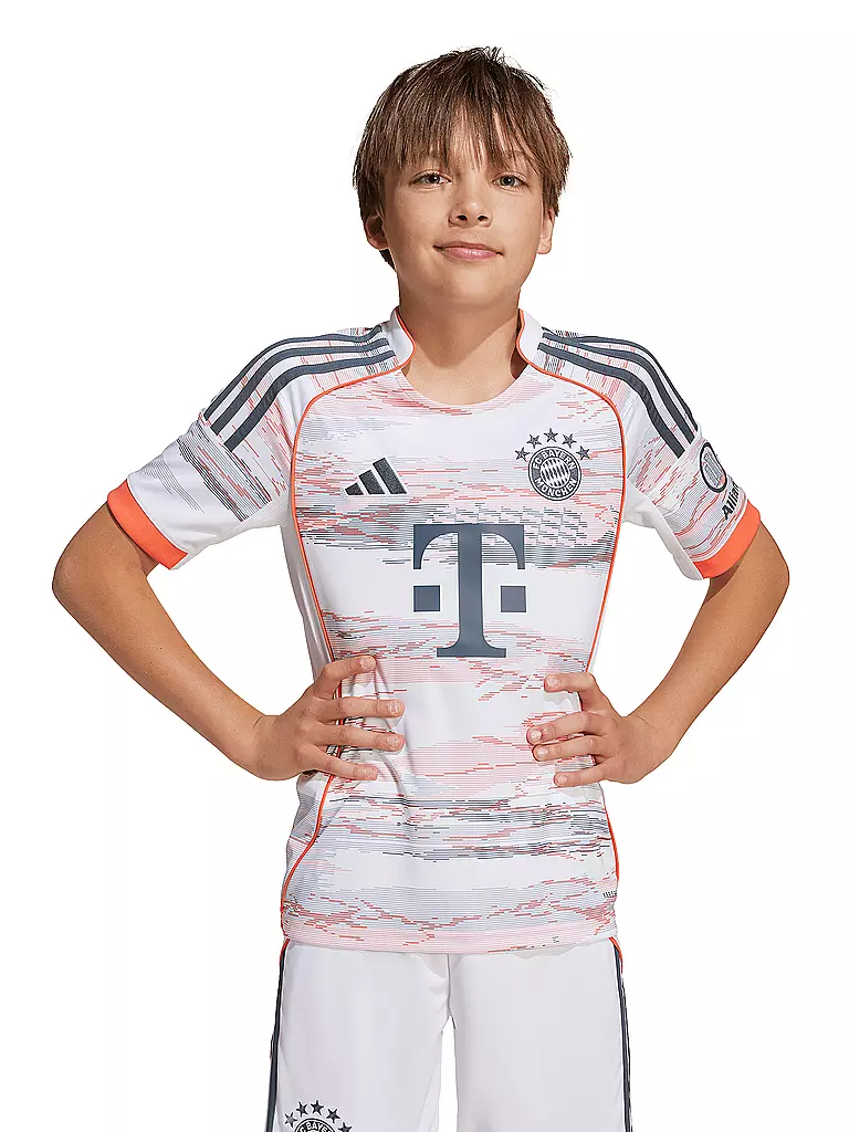 ADIDAS | Pantaloncini da calcio per bambini FC Bayern Monaco 25/26 da trasferta | Bianco