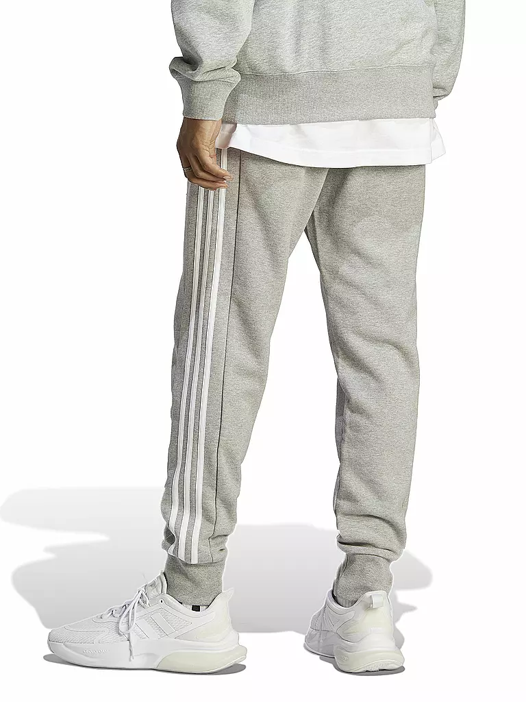 ADIDAS | Pantaloni da jogging da uomo Essentials French Terry con polsini affusolati e 3 strisce | Grigio