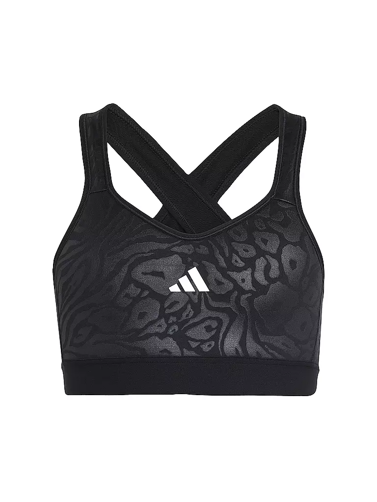 ADIDAS | Reggiseno sportivo da ragazza con stampa animalier e marshmallow | Nero