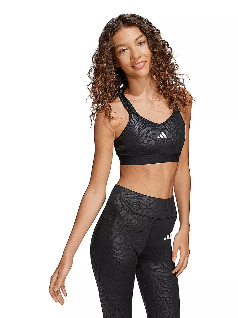 ADIDAS | Reggiseno sportivo da ragazza con stampa animalier e marshmallow | Nero