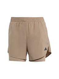 ADIDAS | Shorts da allenamento AEROREADY 2in1 da donna | Marrone