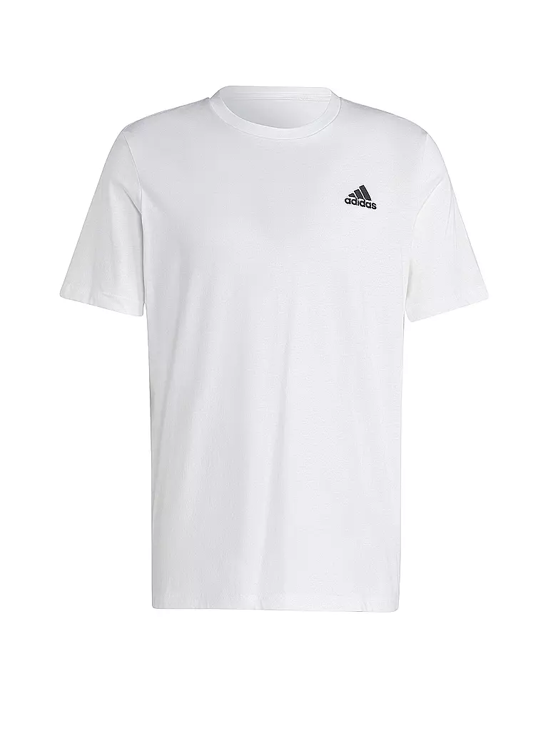 ADIDAS | T-shirt da uomo Essentials in single jersey con piccolo logo ricamato | Bianco