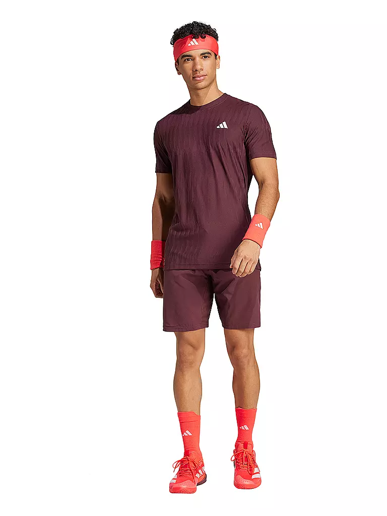 ADIDAS | Tennisoberteil Freelift da uomo | Rosso scuro
