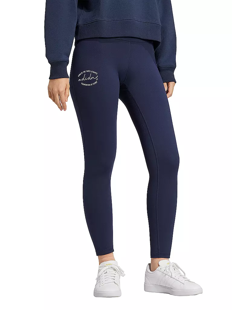 ADIDAS | Tight da donna Signature con stampa grafica a vita alta 7/8 | Blu scuro