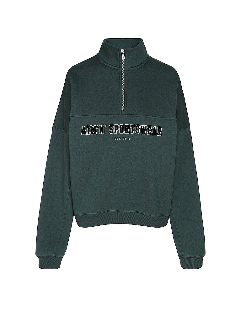Sweater da donna Varsity con zip verde scuro XS