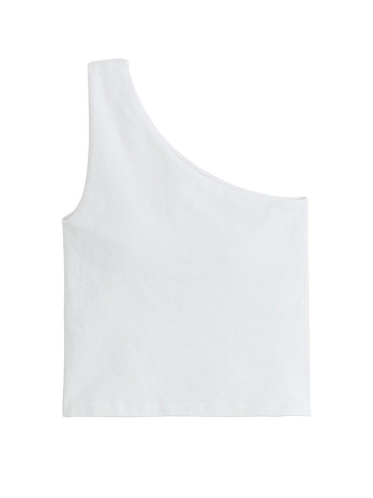 Top fitness bralette monospalla da donna bianco L