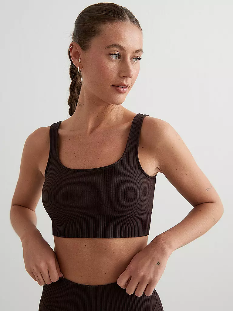 AIM'N | Reggiseno sportivo da donna a coste senza cuciture con supporto medio |