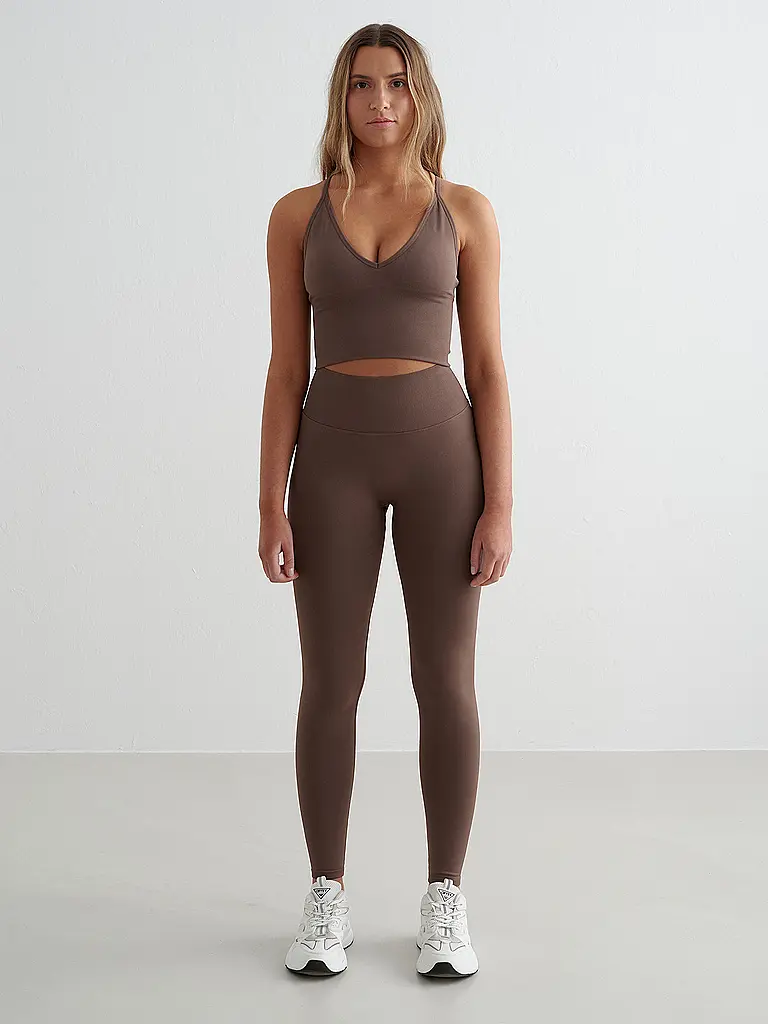 AIM'N | Reggiseno sportivo da donna Cross Back Shape Seamless | Marrone
