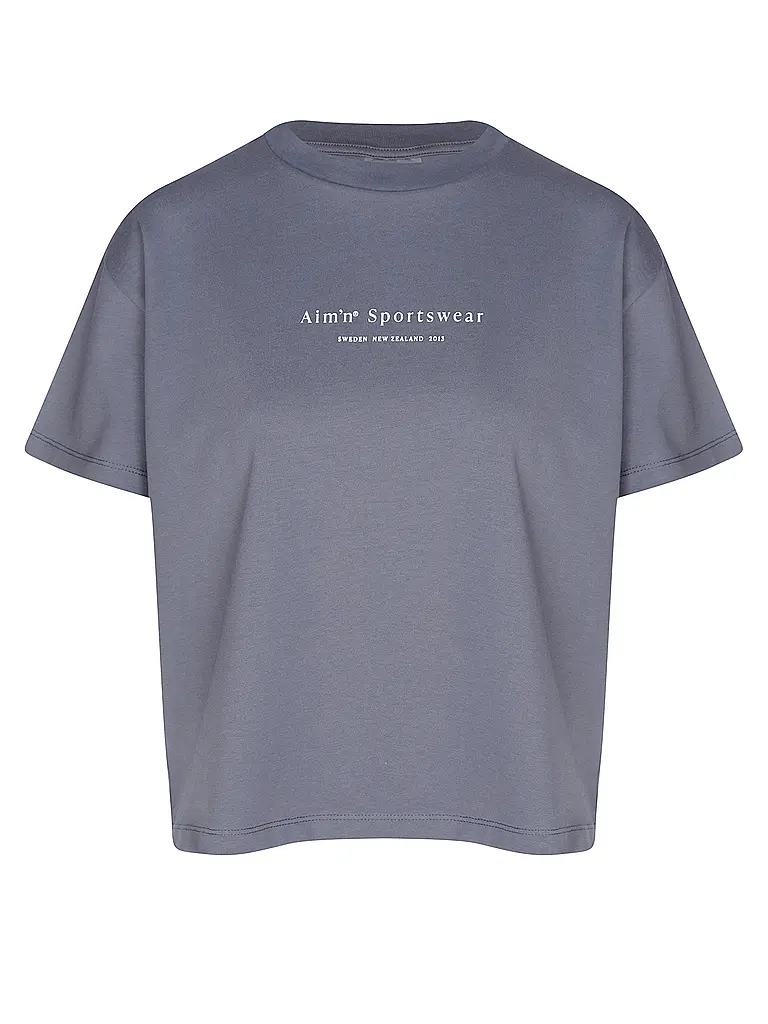 AIM'N | T-shirt da donna Boxy Serif | Blu scuro