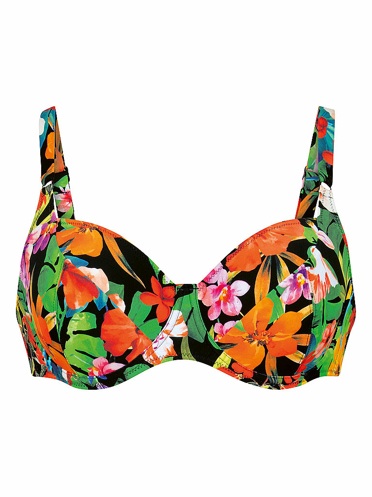 Top bikini da donna RF-Wild Garden nero 38D