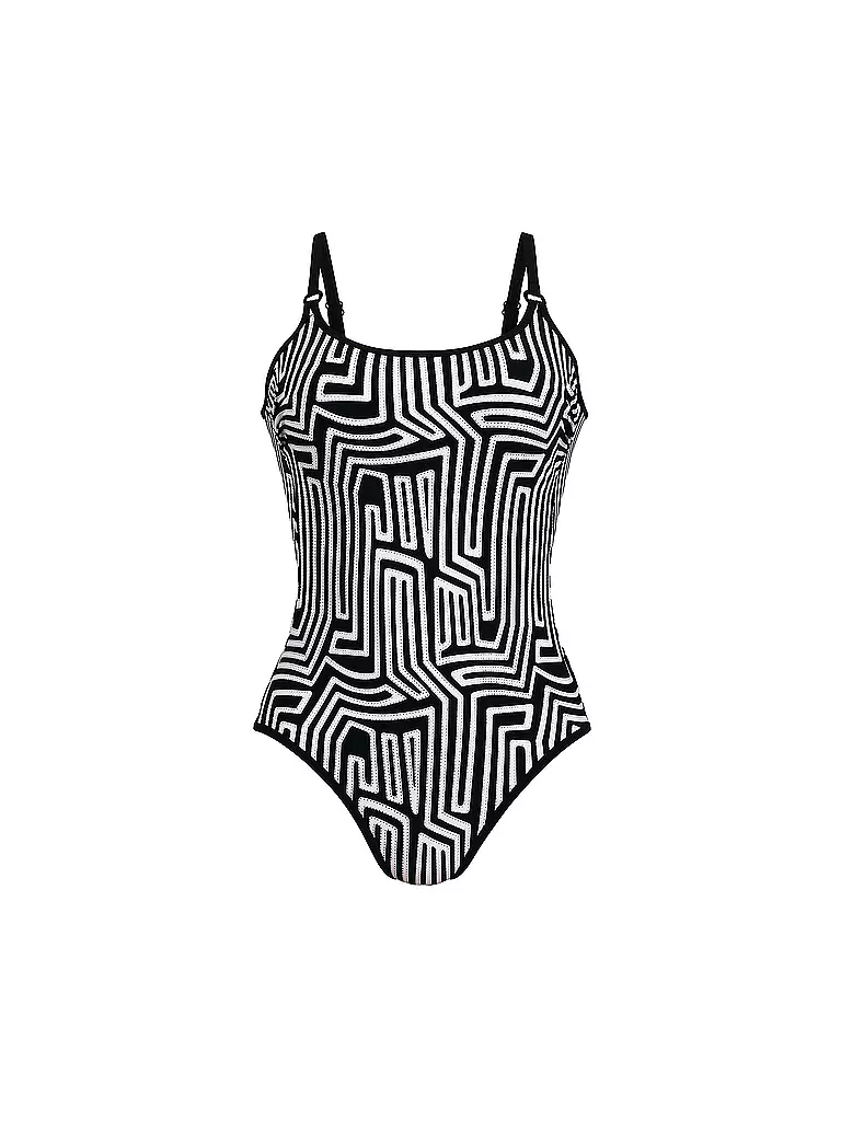 ANITA | Damen Badeanzug Shining Lines | Nero