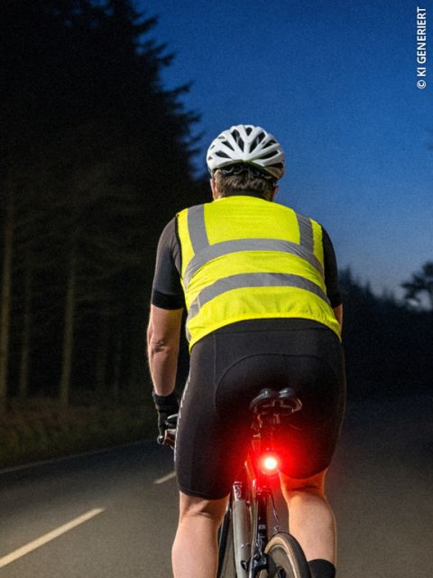 Primo piano di una persona con capelli biondi raccolti in una treccia, che indossa una camicia blu navy e una fascia nera, fotografata all'aperto da dietro.
