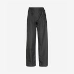 Schwarze Hose mit geradem Bein und elastischem Bund, abgebildet vor einem einfarbigen weißen Hintergrund.
