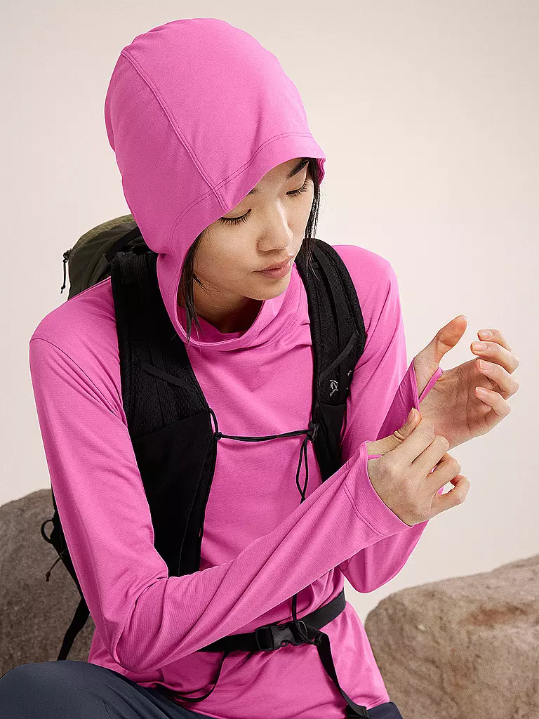 ARCTERYX | Felpa funzionale da donna con cappuccio Taema | Fucsia