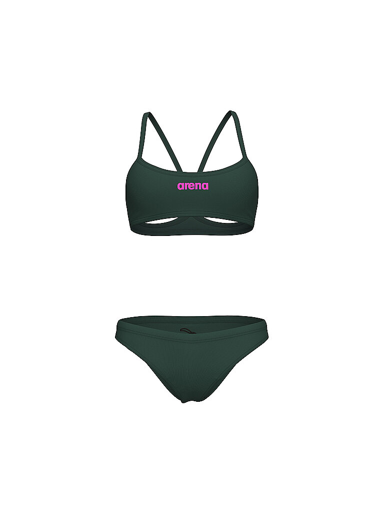 Bikini da donna a fascia tinta unita oliva 42
