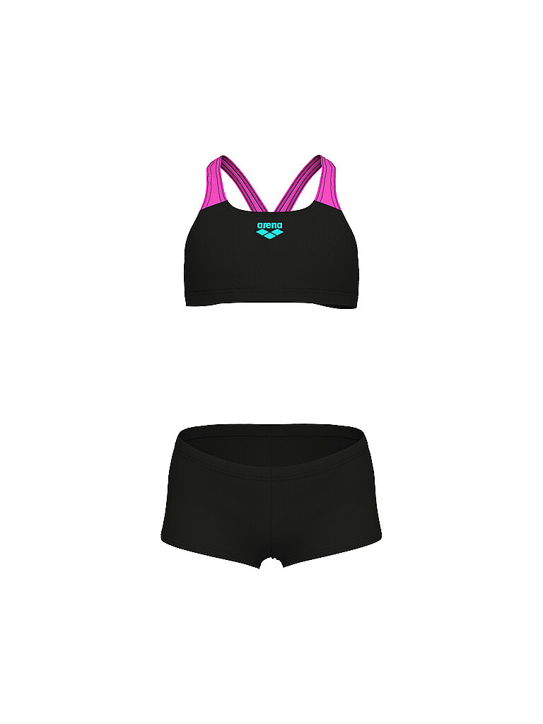 Bikini da ragazza tinta unita nero 140