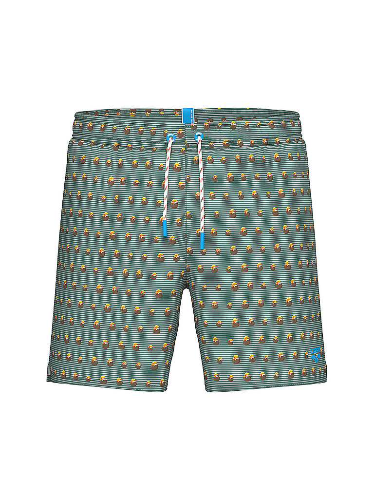 Badeshorts Uomo Beach Boxer Allover verde scuro S