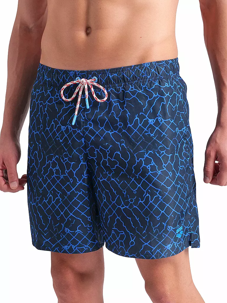 ARENA | Badeshort da uomo Beach Boxer Allover | Blu scuro
