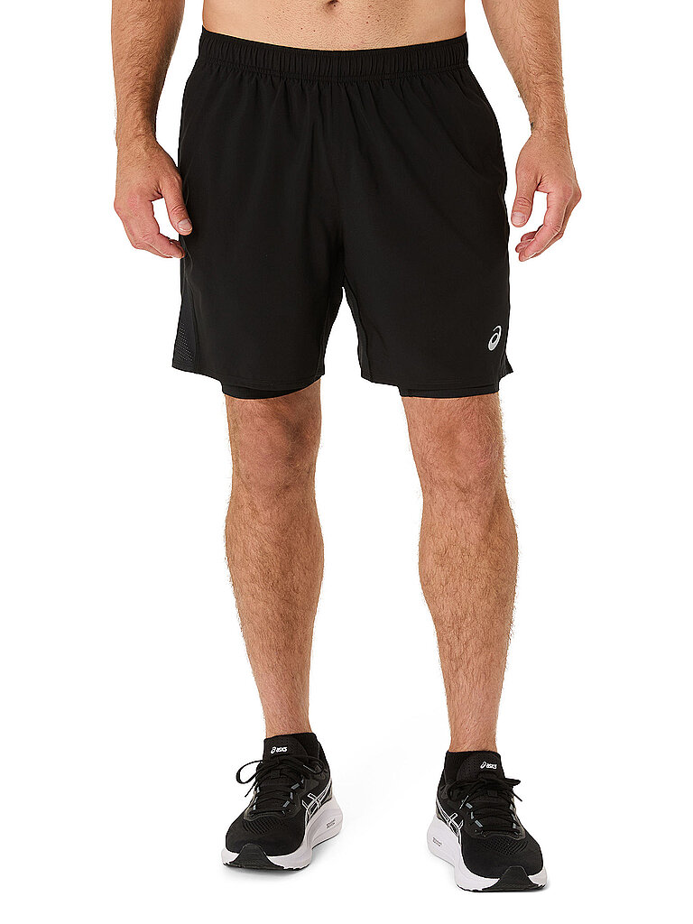 Pantaloncini da running da uomo Core 2in1 7in nero S