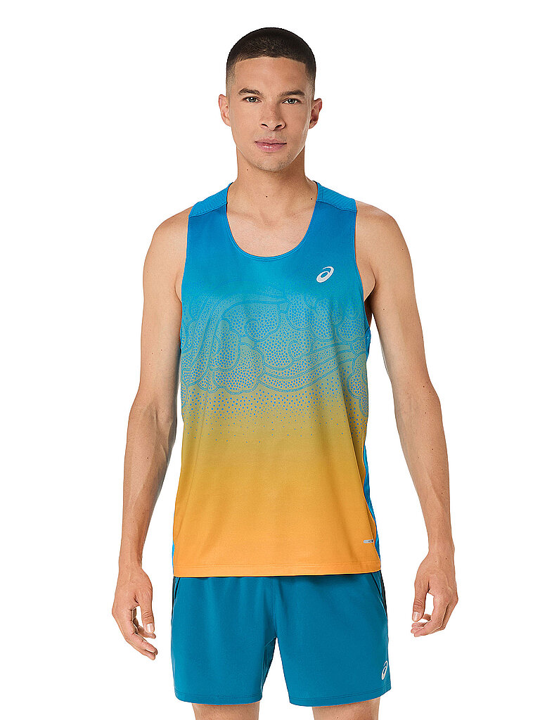 Canotta da running da uomo Road Fade blu L