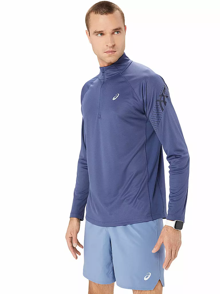ASICS | Herren Laufshirt Icon LS 1/2 Zip | Blu