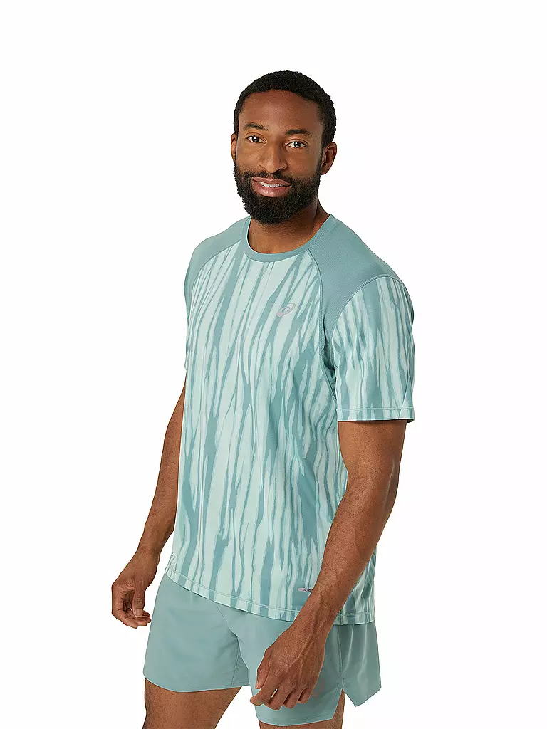 ASICS | Maglietta da running da uomo Road All Over Print SS Top | Blu chiaro