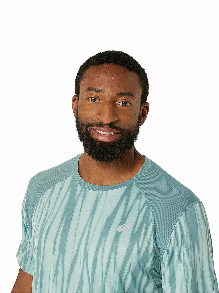 ASICS | Maglietta da running da uomo Road All Over Print SS Top | Blu chiaro