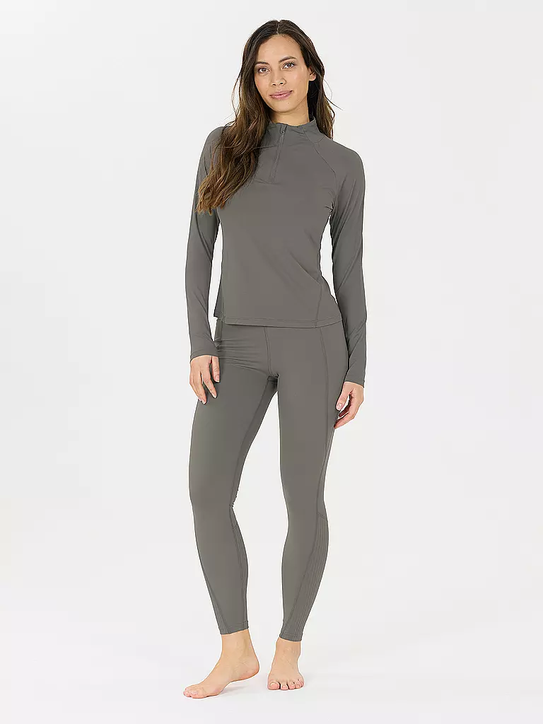 ATHLECIA | Maglietta da fitness da donna Grina 1/2 zip | Oliva