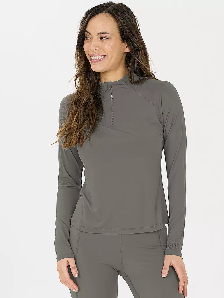 ATHLECIA | Maglietta da fitness da donna Grina 1/2 zip | Oliva