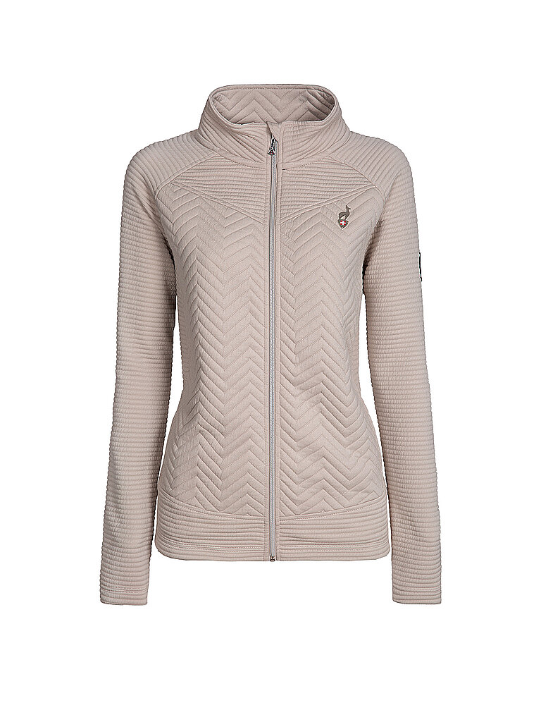Giacca in pile da donna Simix Jaquard crema XL