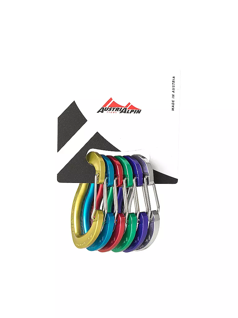 AUSTRIALPIN | Set di 6 moschettoni MICRO light - Leva a filo | Multicolore