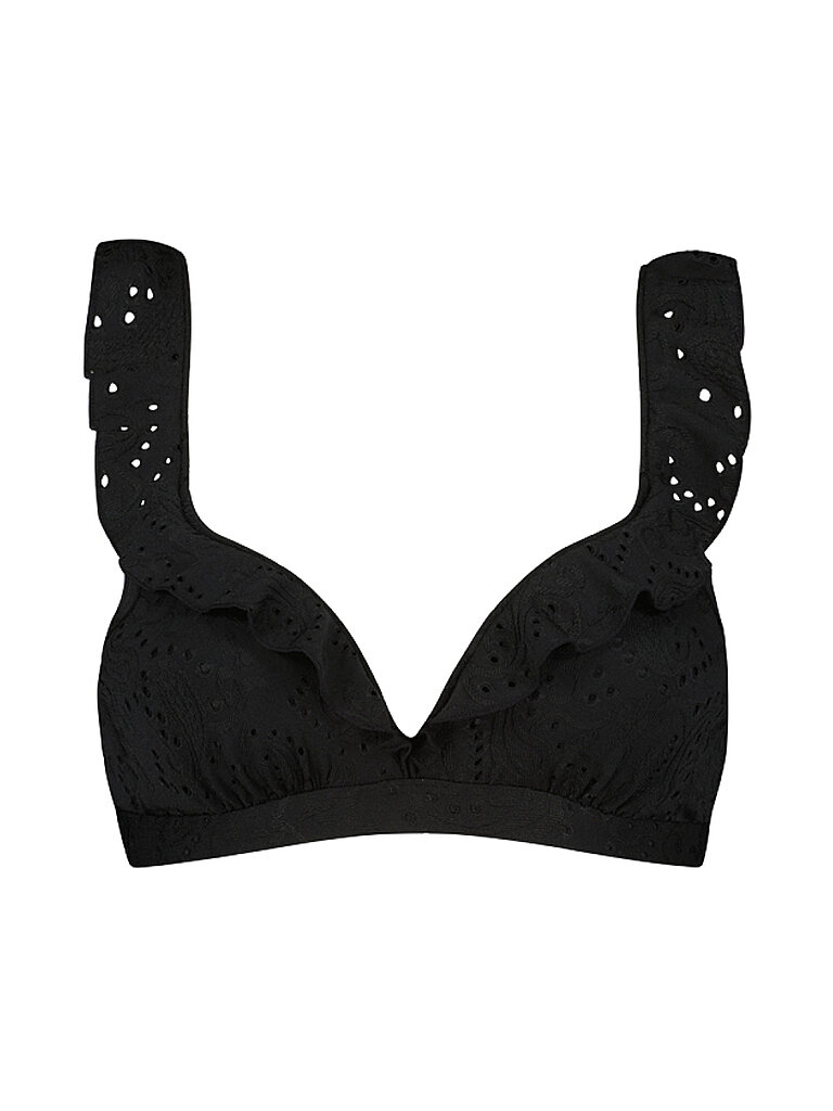 Top bikini da donna con ricamo nero nero 42B