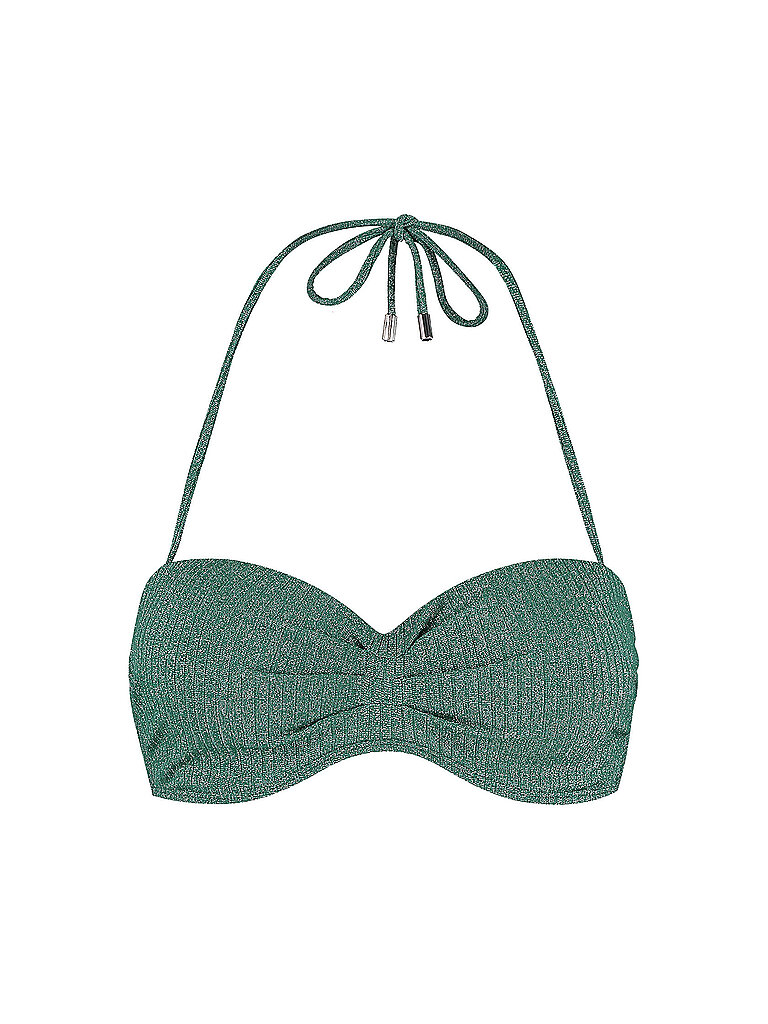 Top bikini a fascia da donna verde scuro 36C