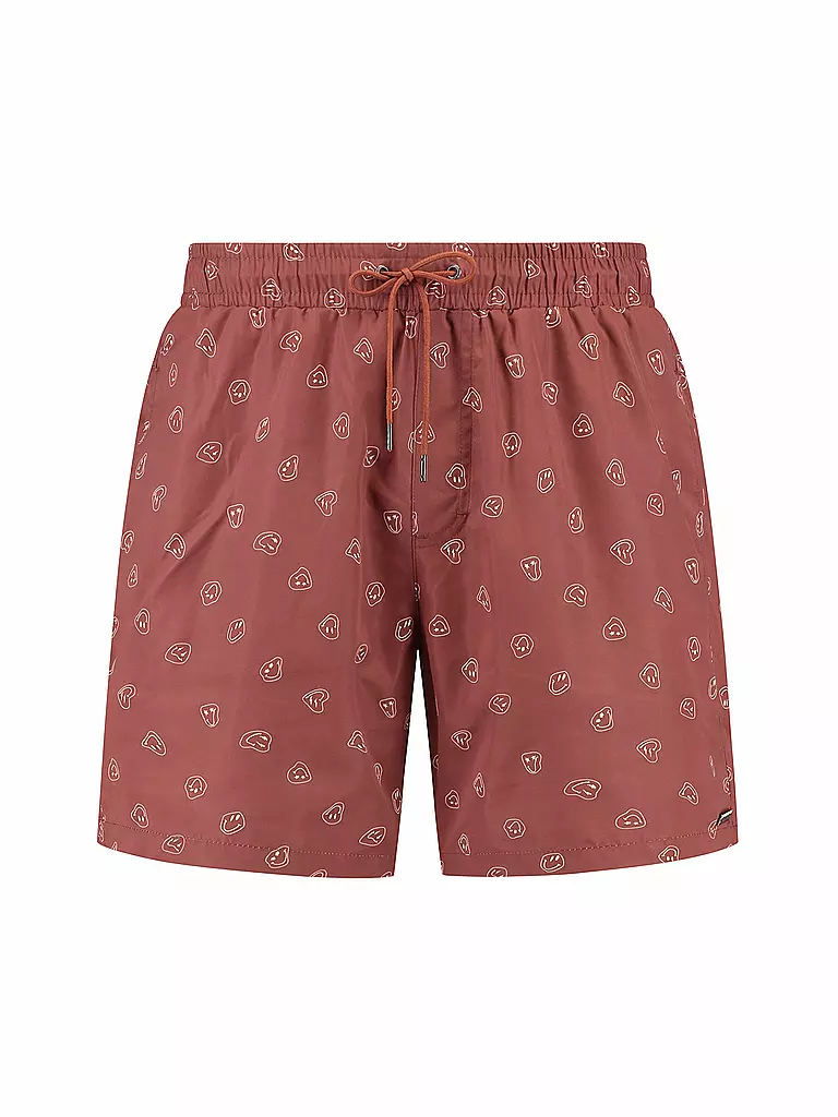 BEACHLIFE | Badeshort da uomo | Rosso scuro