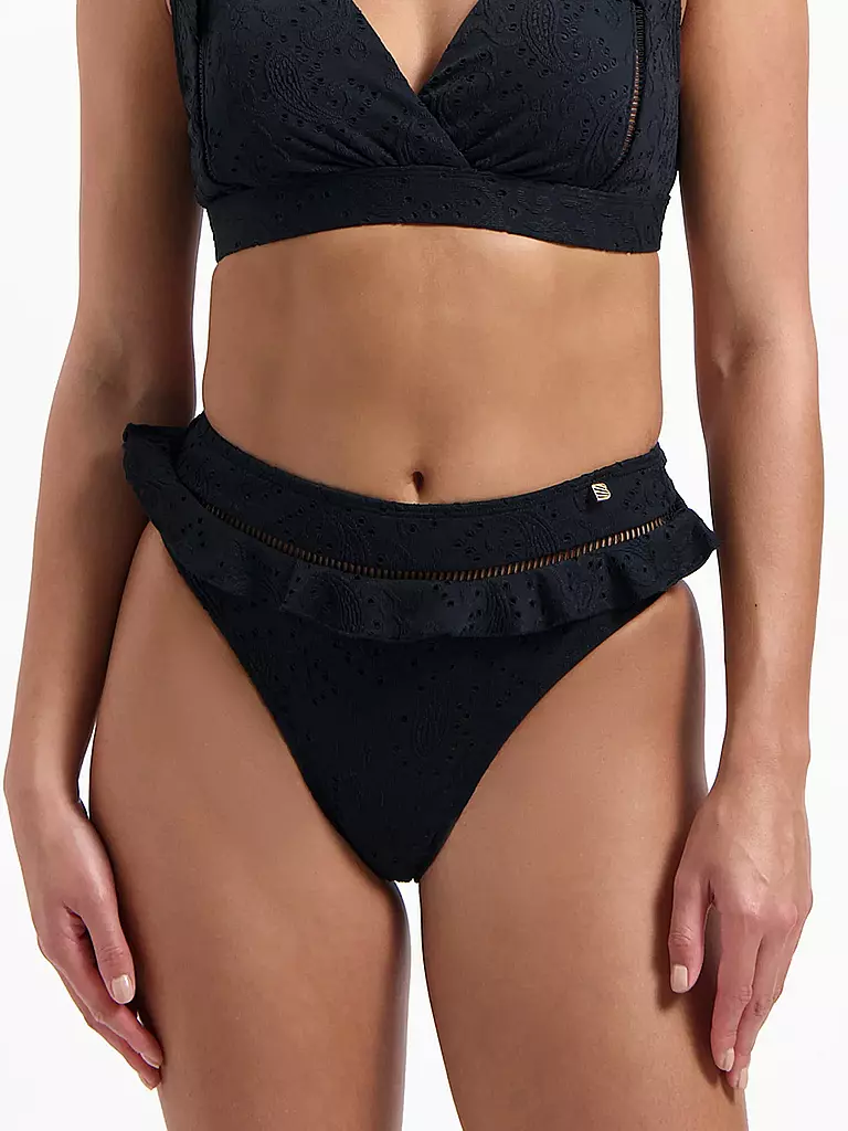 BEACHLIFE | Slip bikini da donna Black Embroidery | Nero