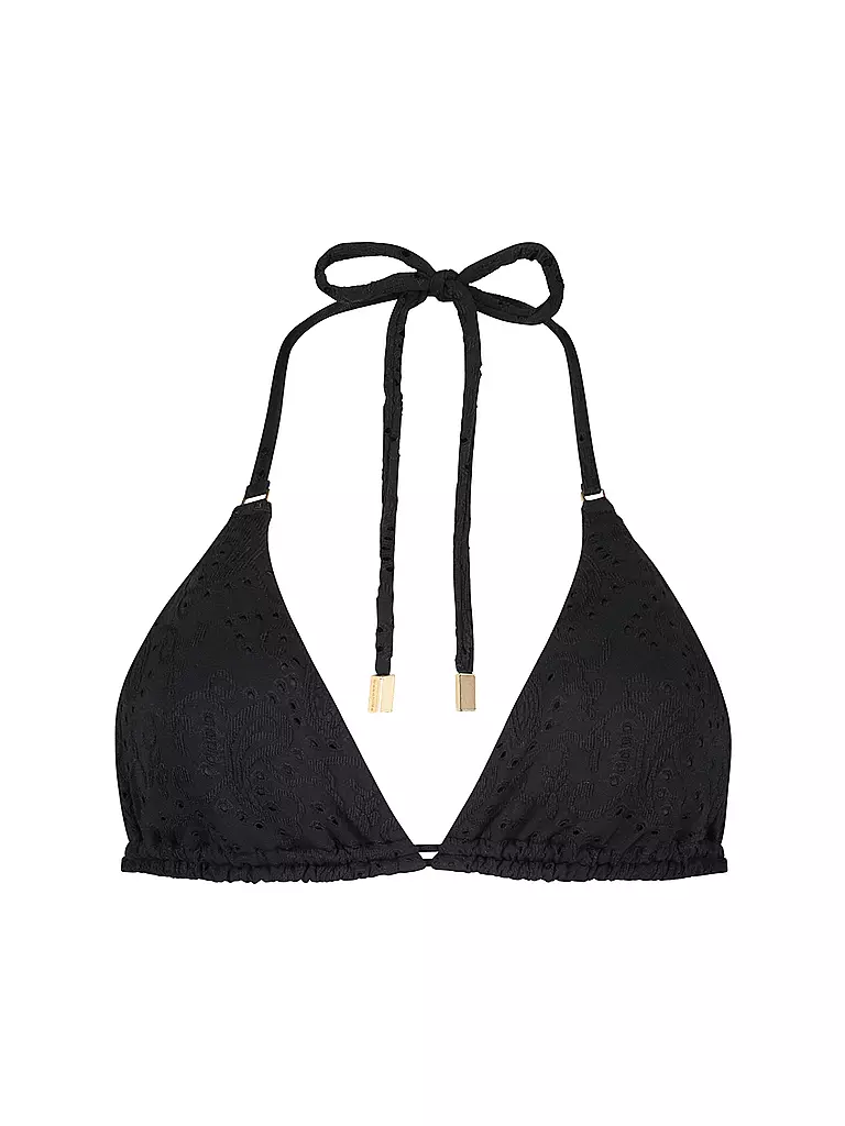 BEACHLIFE | Top bikini da donna Black Embroidery | Nero