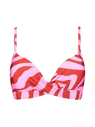 BEACHLIFE | Top bikini da donna Twist Pink Zebra | Fucsia