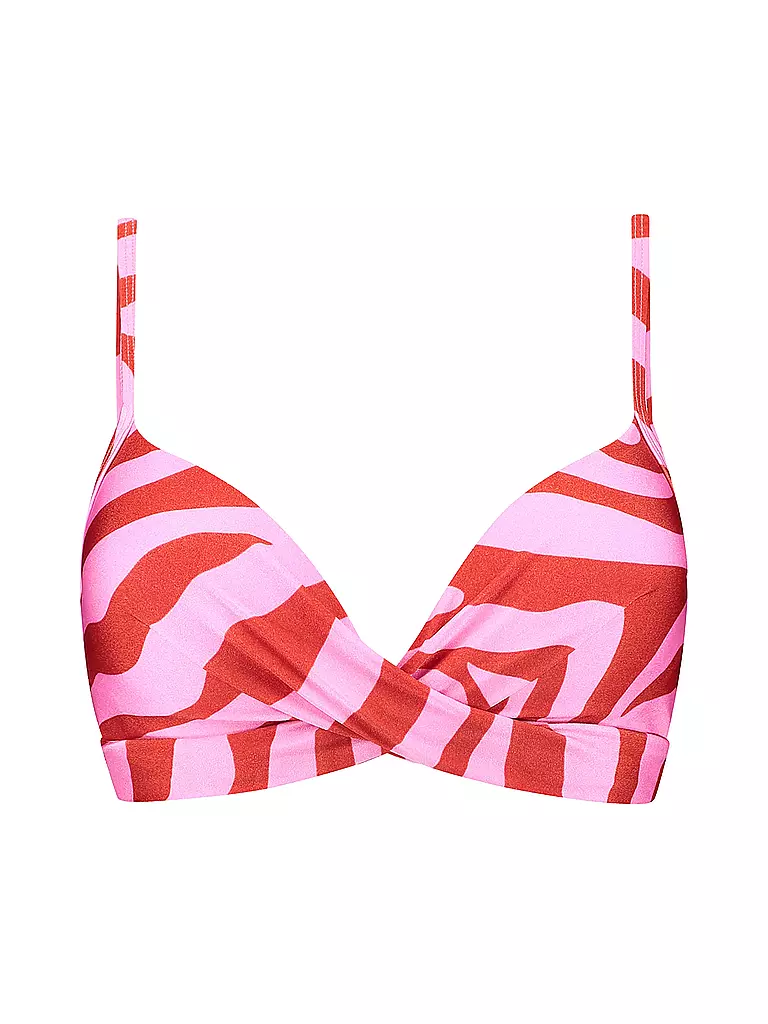 BEACHLIFE | Top bikini da donna Twist Pink Zebra | Fucsia