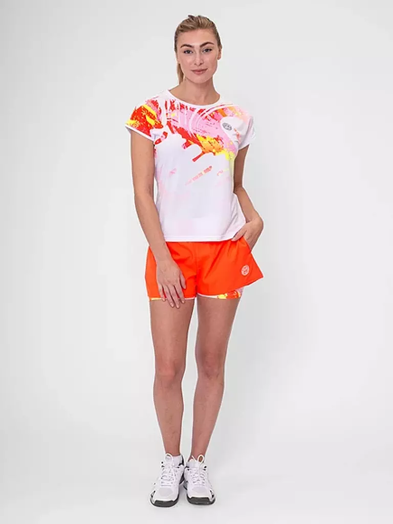 BIDI BADU | Damen 2in1 Tennisshort Wild Arts Printed | Rosso